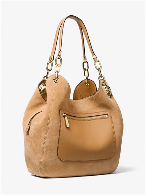 michael kors official shop shoulder bags|Michael Kors suede shoulder bag.